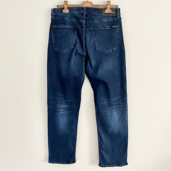 Blue Straight-Leg Jeans with Faded Effect - Picture 3 of 5